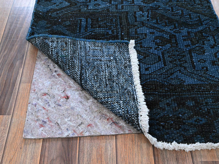 2'3" x 11'0" Vintage Hand Knotted Overdyed Wool Runner Oriental Rug - MOA102972