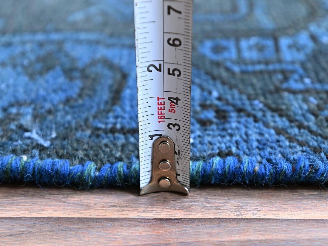 2'3" x 11'0" Vintage Hand Knotted Overdyed Wool Runner Oriental Rug - MOA102972