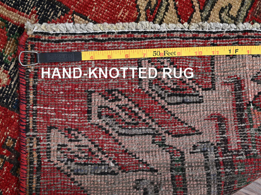 2'4" x 8'11" Vintage Hand Knotted Red Wool Runner Oriental Rug - MOA102986