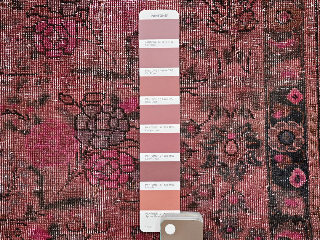 2'6" x 9'3" Vintage Hand Knotted Overdyed Wool Runner Oriental Rug - MOA102989