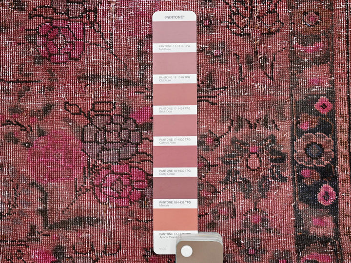 2'6" x 9'3" Vintage Hand Knotted Overdyed Wool Runner Oriental Rug - MOA102989