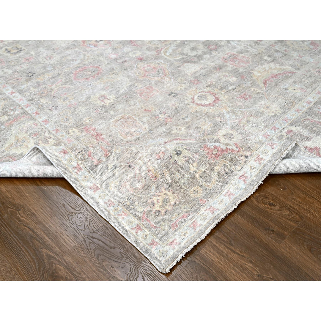 7'10" x 9'10" New Hand Knotted Grey Wool Rectangle Oriental Rug - MOA10210002