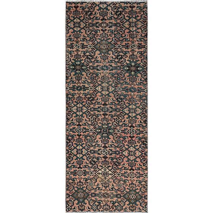 2'6" x 6'8" Vintage Hand Knotted Pink Wool Runner Oriental Rug - MOA1021000