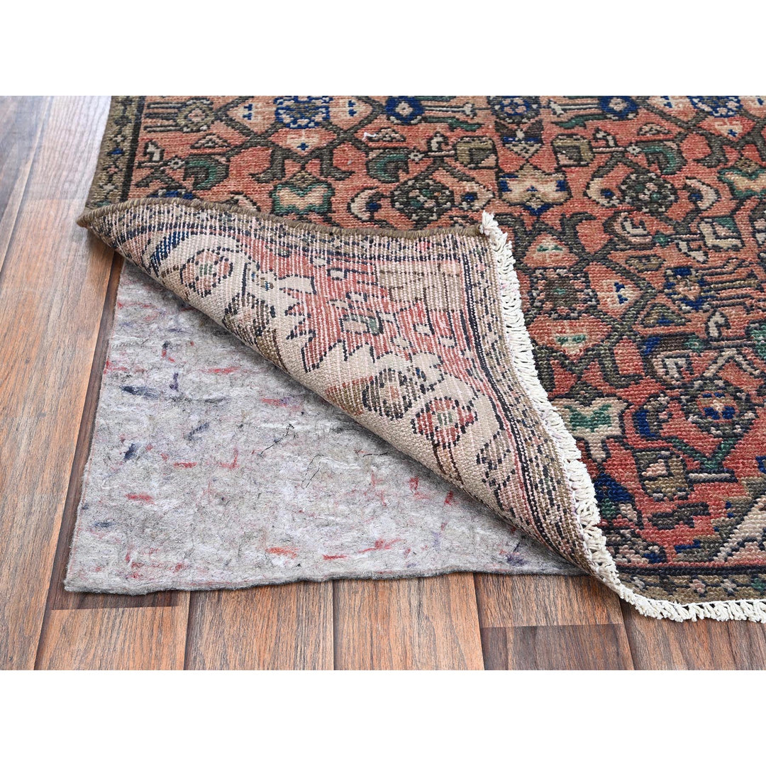 2'7" x 9'2" Vintage Hand Knotted Pink Wool Runner Oriental Rug - MOA1021001