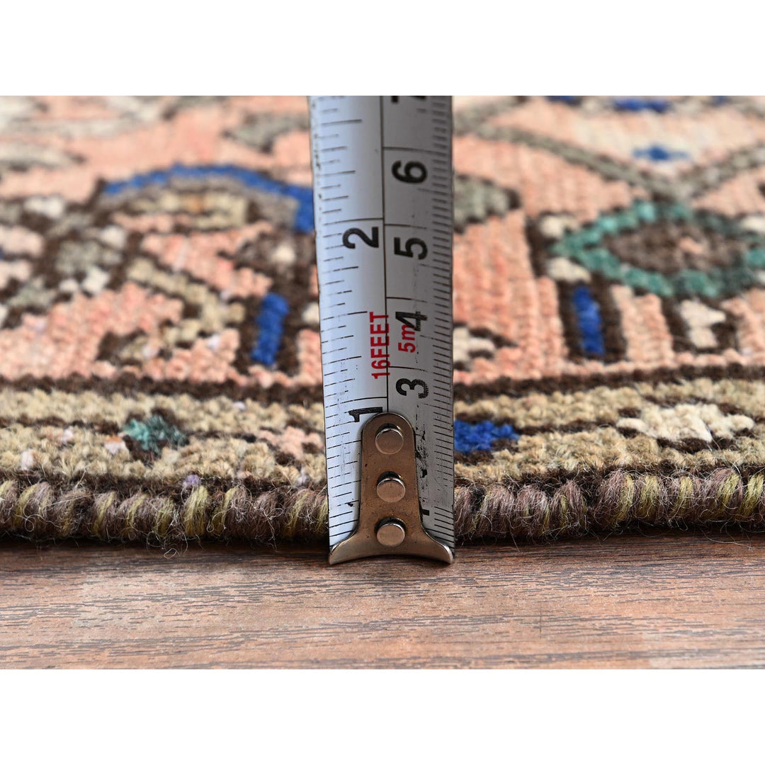 2'7" x 9'2" Vintage Hand Knotted Pink Wool Runner Oriental Rug - MOA1021001