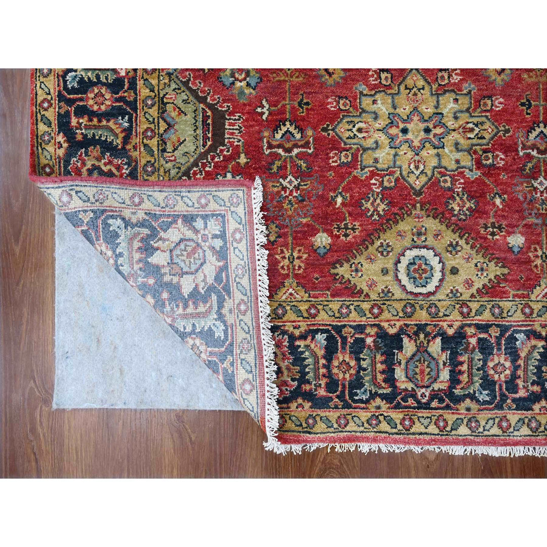 5'0" x 6'10" New Hand Knotted Red Cotton Rectangle Oriental Rug - MOA10210020