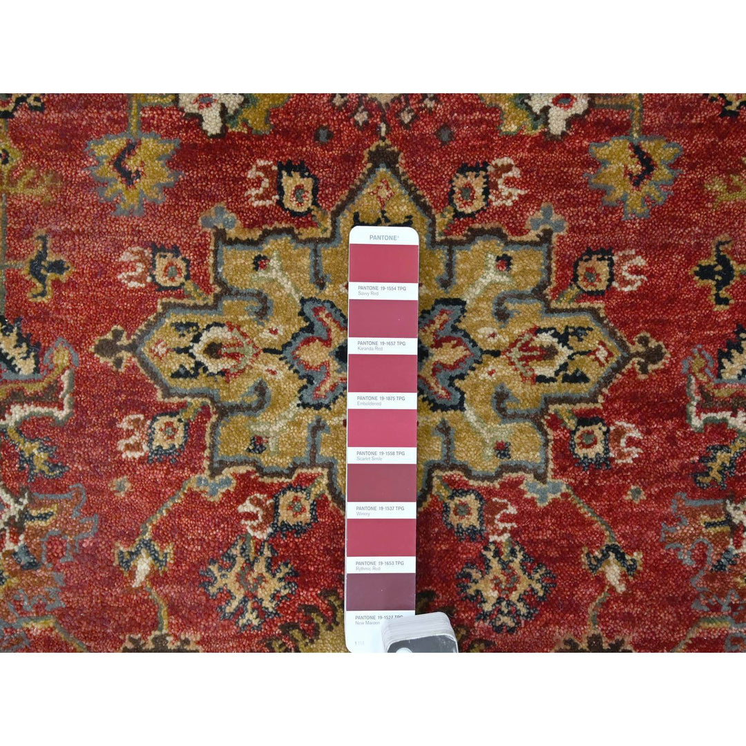 5'0" x 6'10" New Hand Knotted Red Cotton Rectangle Oriental Rug - MOA10210020