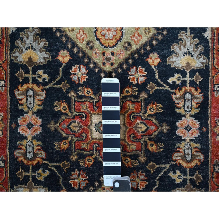 2'7" x 17'8" New Hand Knotted Black Wool Runner Oriental Rug - MOA10210024