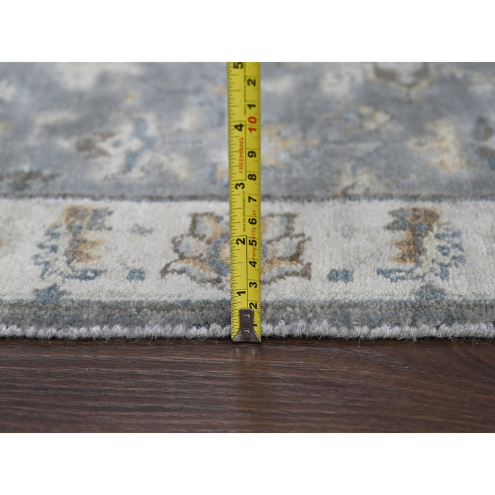 2'8" x 19'8" New Hand Knotted Grey Wool Runner Oriental Rug - MOA10210025