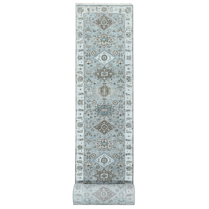 2'6" x 24'5" New Hand Knotted Grey Cotton Runner Oriental Rug - MOA10210067