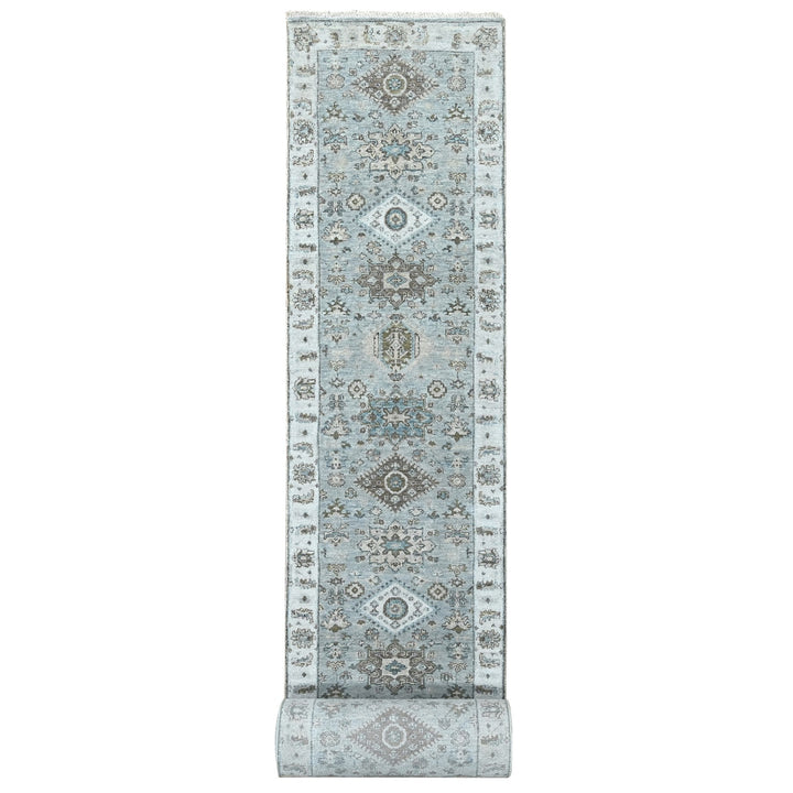 2'6" x 24'3" New Hand Knotted Grey Cotton Runner Oriental Rug - MOA10210068