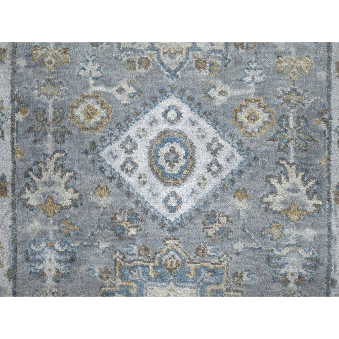 2'7" x 9'9" New Hand Knotted Grey Cotton Runner Oriental Rug - MOA10210073