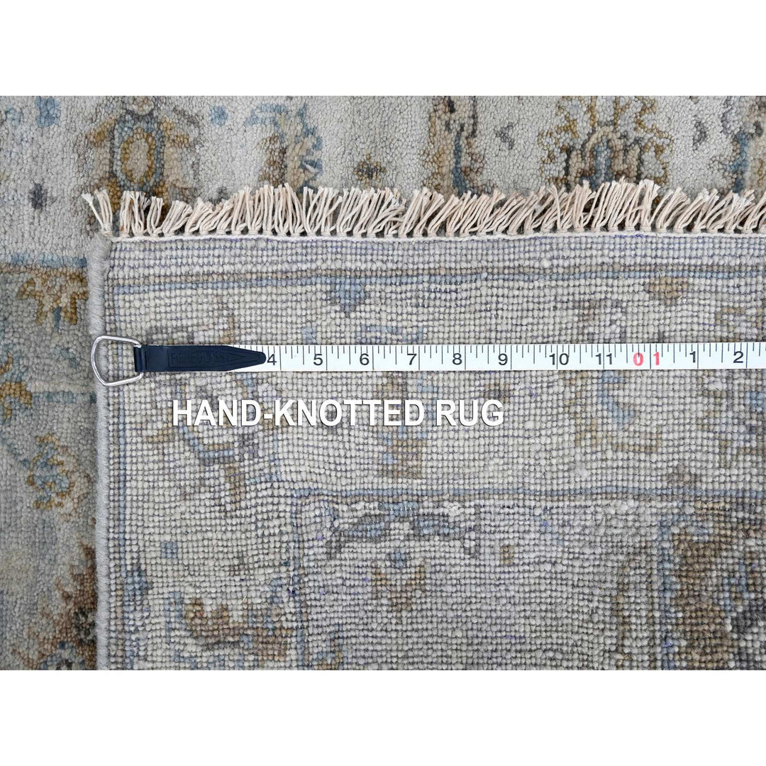 2'6" x 18'0" New Hand Knotted Grey Wool Runner Oriental Rug - MOA10210075