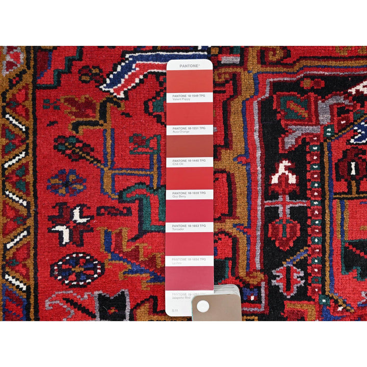 8'7" x 10'10" Vintage Hand Knotted Red Wool Rectangle Oriental Rug - MOA102100