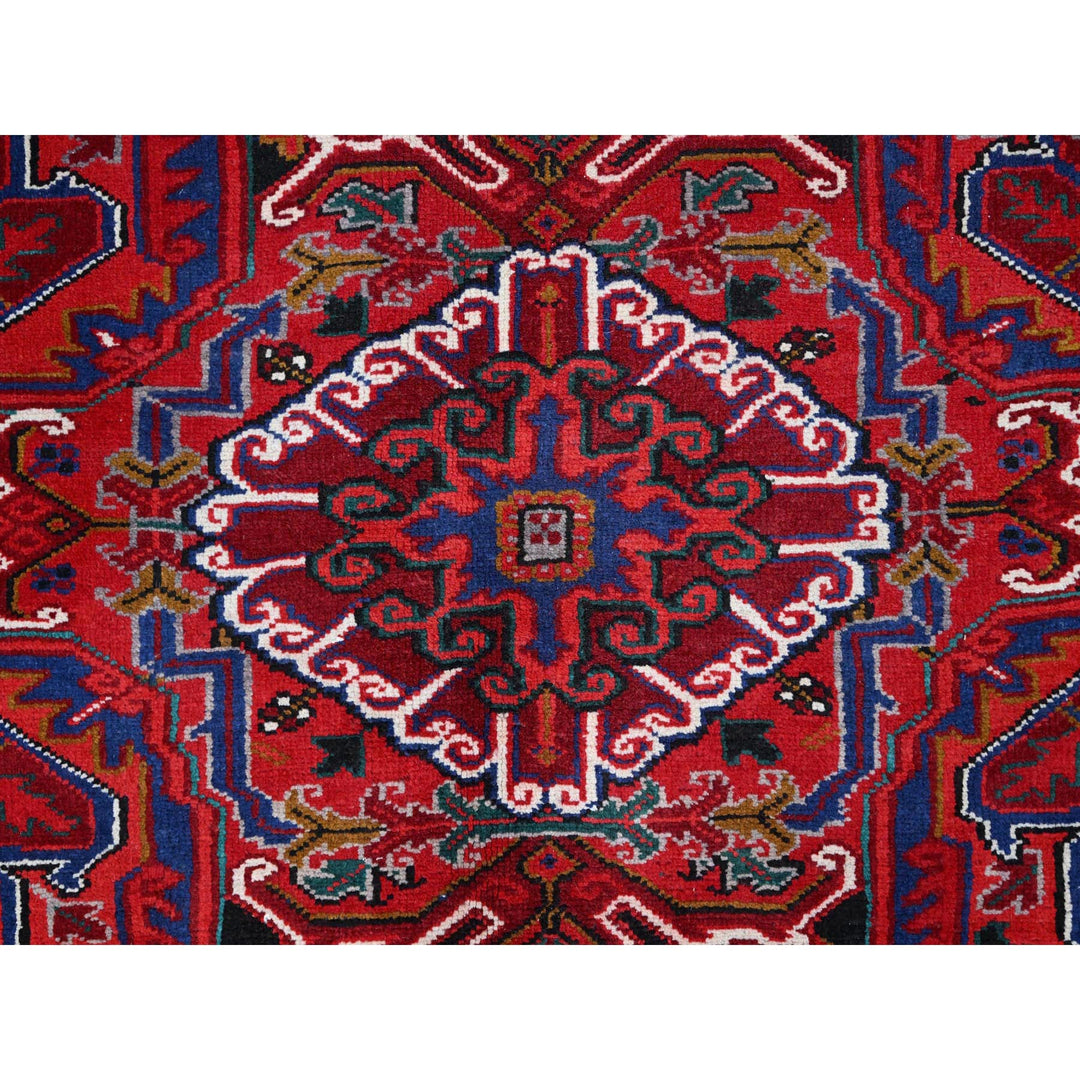 8'7" x 10'10" Vintage Hand Knotted Red Wool Rectangle Oriental Rug - MOA102100
