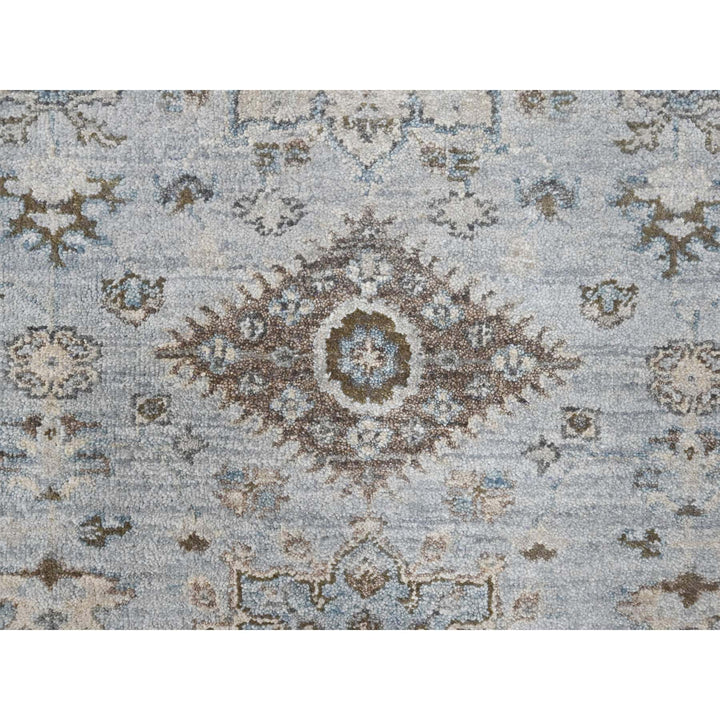 2'9" x 21'9" New Hand Knotted Grey Wool Runner Oriental Rug - MOA10210111