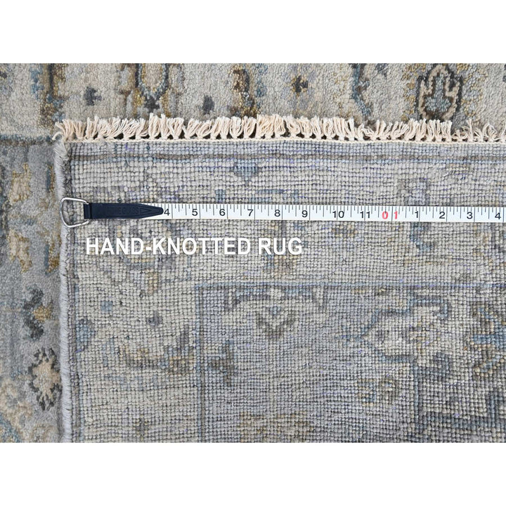 2'9" x 21'9" New Hand Knotted Grey Wool Runner Oriental Rug - MOA10210111