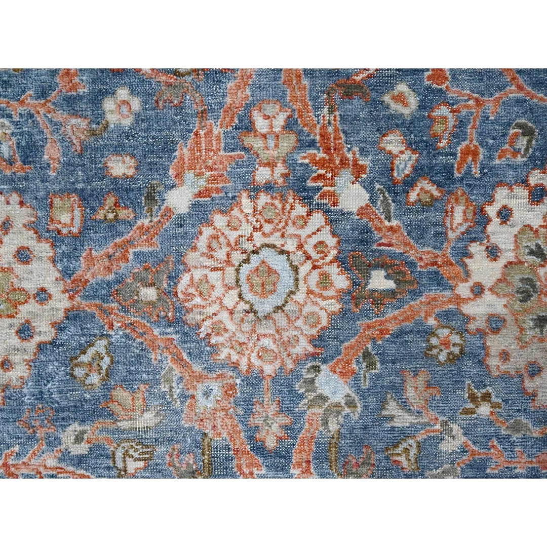 7'10" x 9'8" New Hand Knotted Blue Wool Rectangle Oriental Rug - MOA10210120