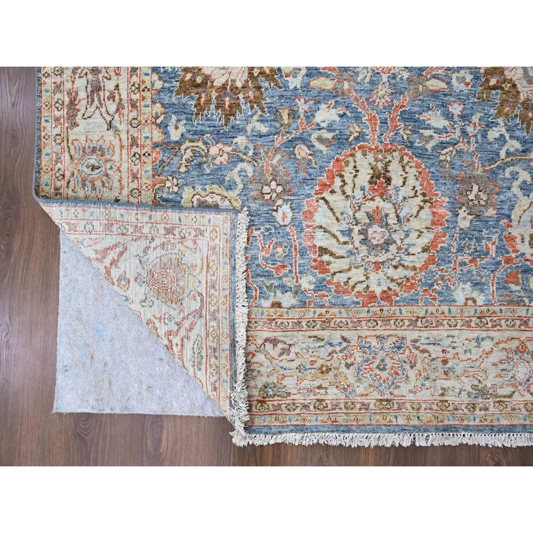 5'6" x 8'5" New Hand Knotted Blue Wool Rectangle Oriental Rug - MOA10210121