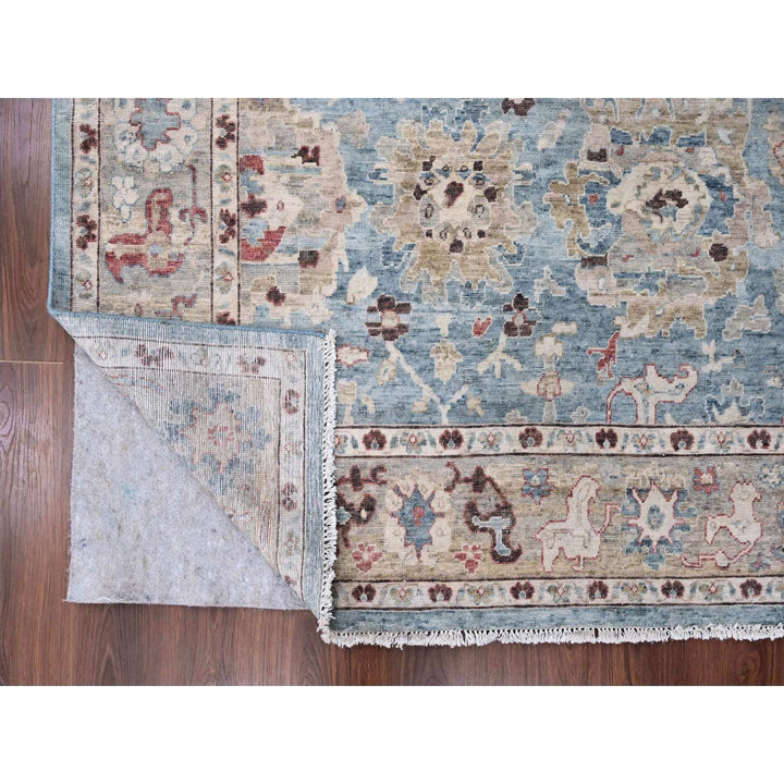 9'6" x 13'3" New Hand Knotted Blue Wool Rectangle Oriental Rug - MOA10210148