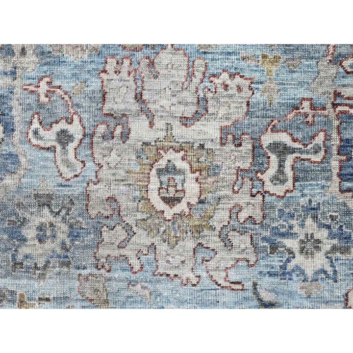 9'6" x 13'3" New Hand Knotted Blue Wool Rectangle Oriental Rug - MOA10210148