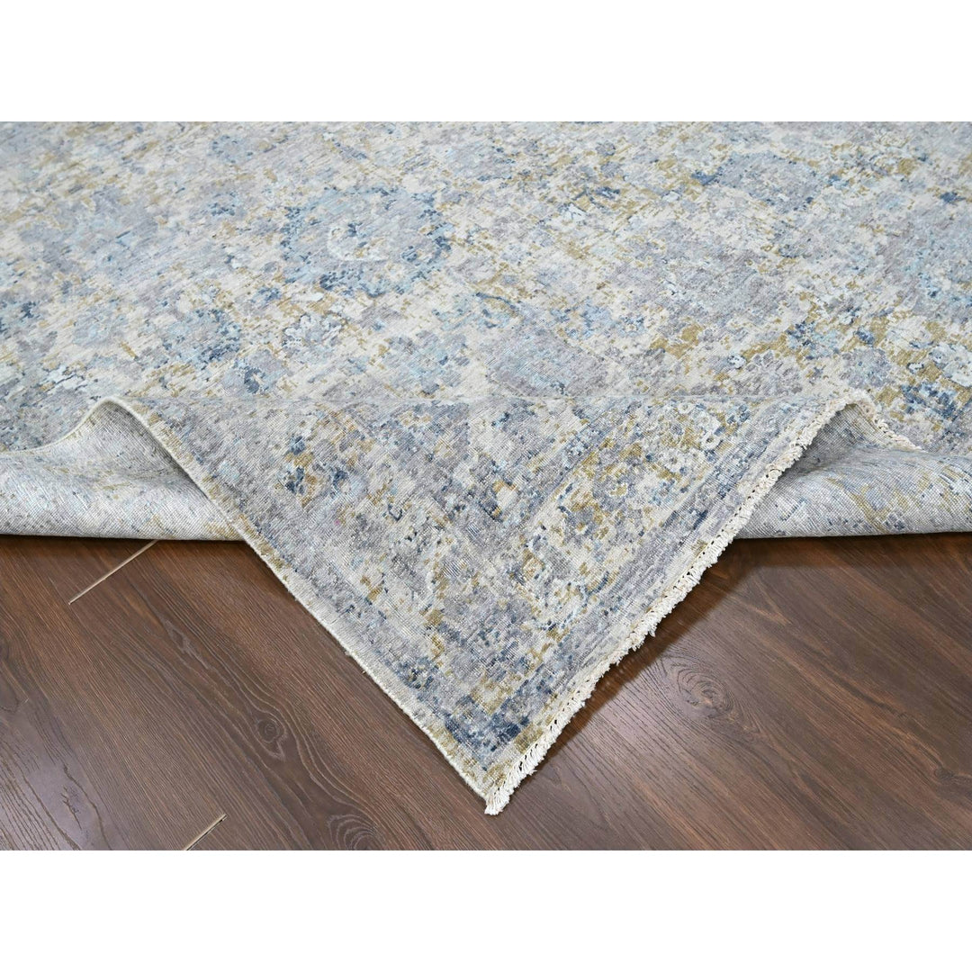 7'10" x 9'10" New Hand Knotted Grey Wool Rectangle Oriental Rug - MOA10210160