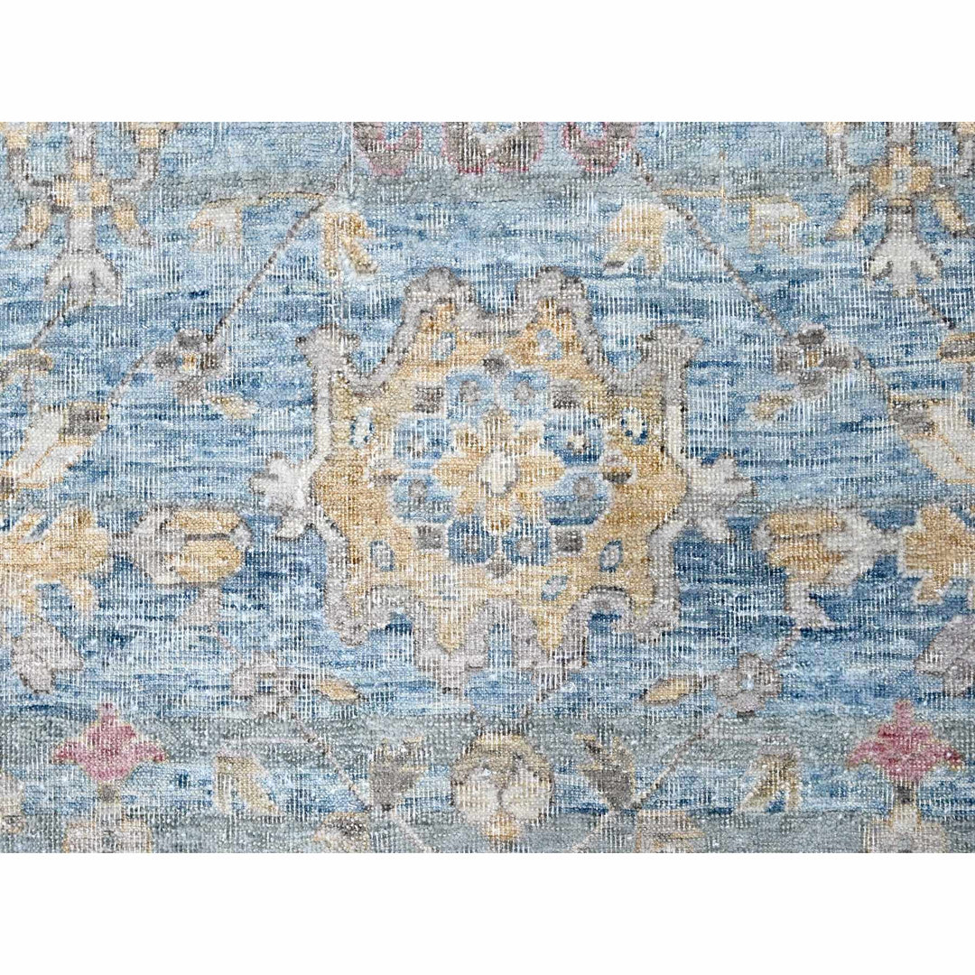 7'10" x 9'10" New Hand Knotted Blue Wool Rectangle Oriental Rug - MOA10210171