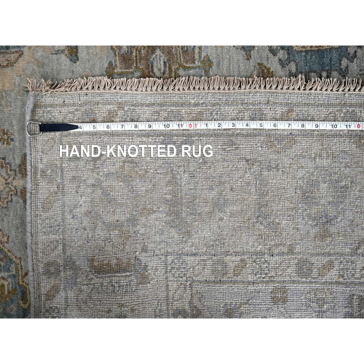 6'0" x 9'0" New Hand Knotted Grey Wool Rectangle Oriental Rug - MOA10210184