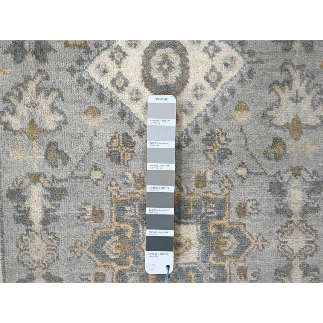 2'8" x 8'0" New Hand Knotted Grey Wool Runner Oriental Rug - MOA10210186
