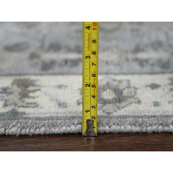2'8" x 8'0" New Hand Knotted Grey Wool Runner Oriental Rug - MOA10210186