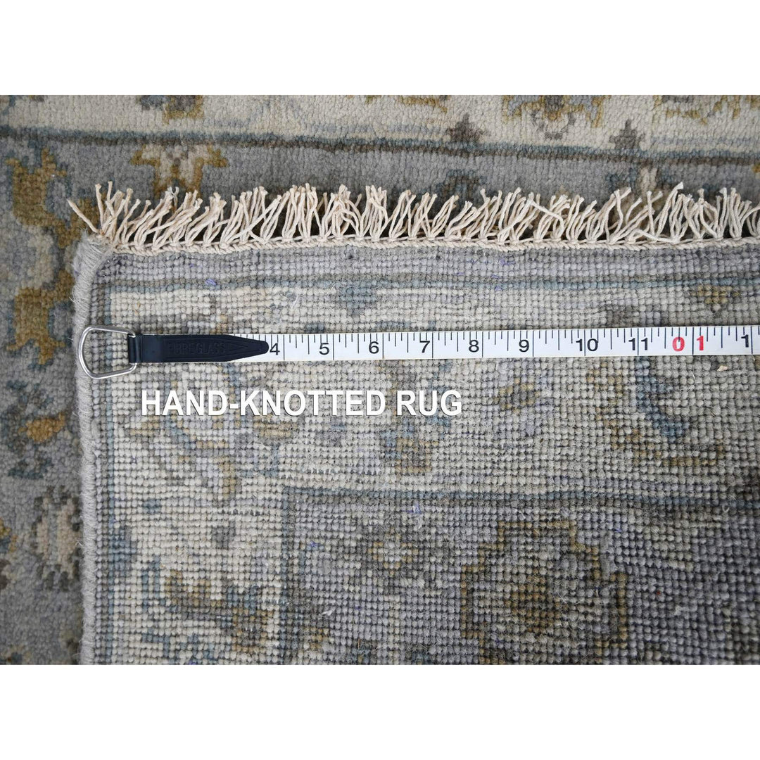 2'8" x 8'0" New Hand Knotted Grey Wool Runner Oriental Rug - MOA10210186