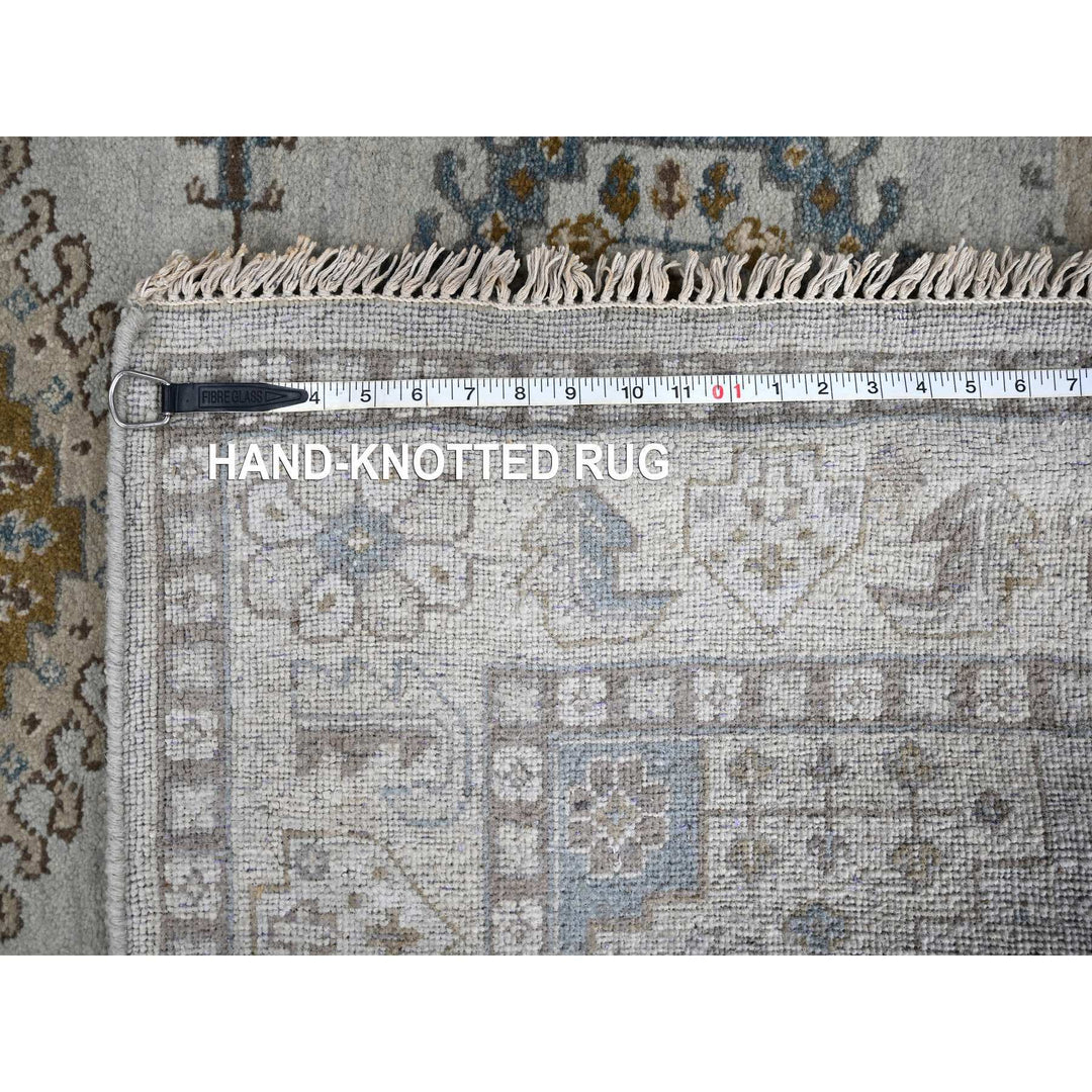 5'1" x 6'10" New Hand Knotted Grey Wool Rectangle Oriental Rug - MOA10210190