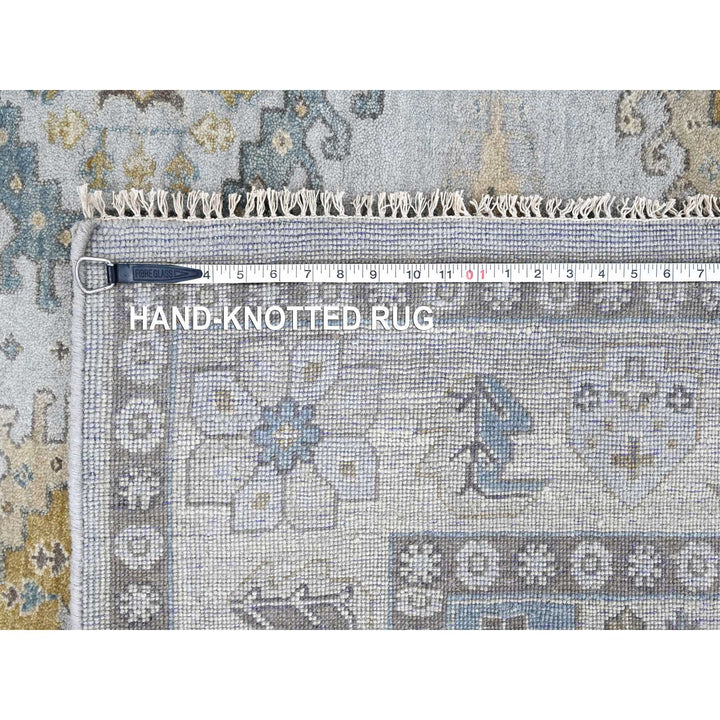 6'2" x 9'1" New Hand Knotted Grey Wool Rectangle Oriental Rug - MOA10210191