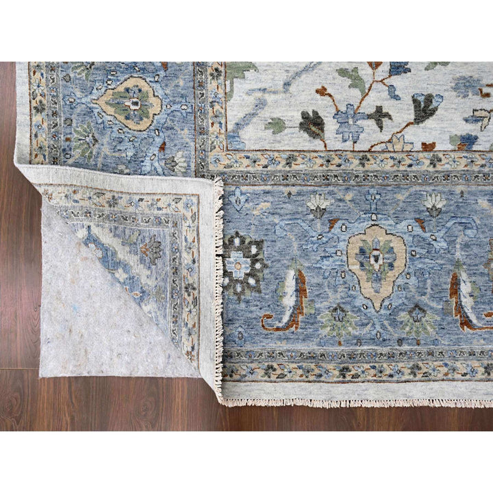 11'10" x 12'0" New Hand Knotted Ivory Wool Square Oriental Rug - MOA10210192