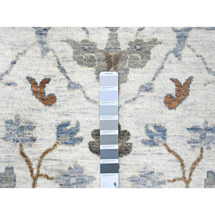 11'10" x 12'0" New Hand Knotted Ivory Wool Square Oriental Rug - MOA10210192