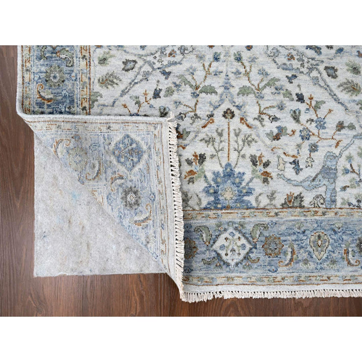 4'0" x 5'9" New Hand Knotted Ivory Wool Rectangle Oriental Rug - MOA10210193