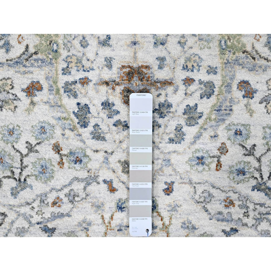 4'0" x 5'9" New Hand Knotted Ivory Wool Rectangle Oriental Rug - MOA10210193
