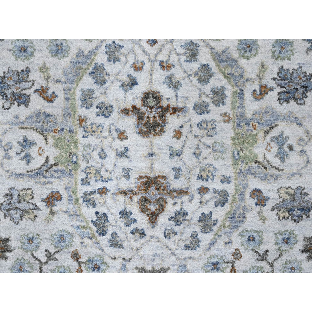 4'0" x 5'9" New Hand Knotted Ivory Wool Rectangle Oriental Rug - MOA10210193