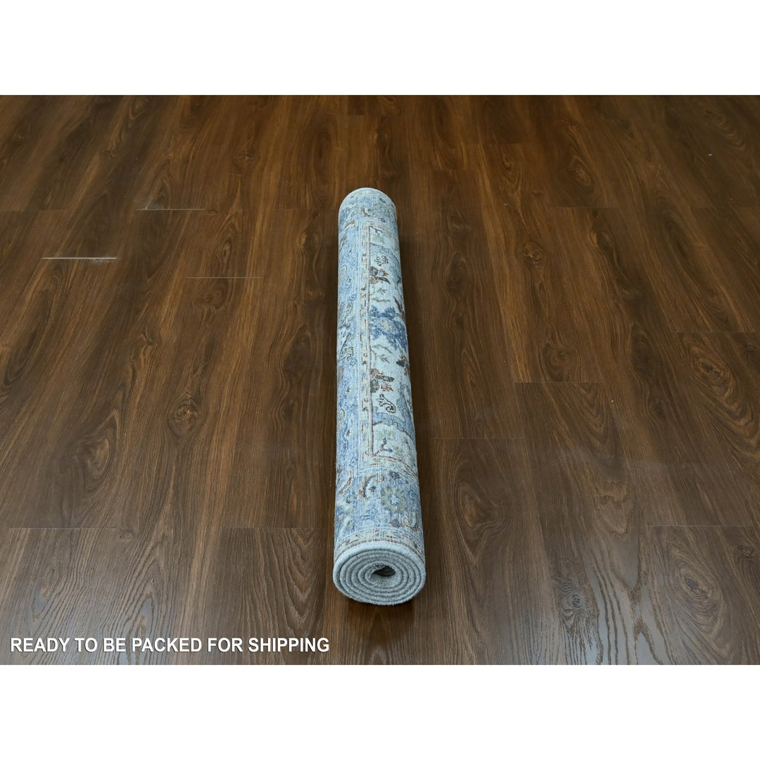 4'0" x 5'9" New Hand Knotted Ivory Wool Rectangle Oriental Rug - MOA10210193