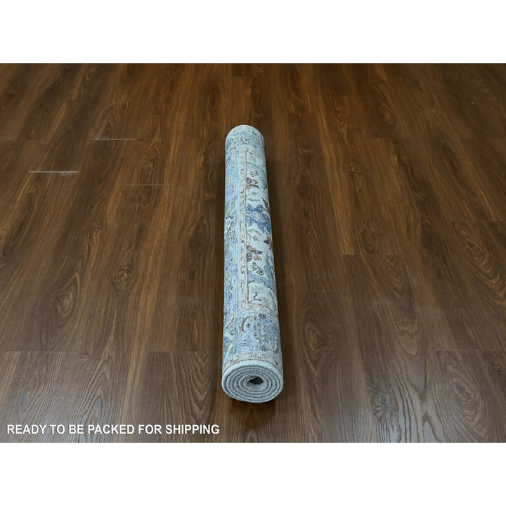 4'0" x 5'9" New Hand Knotted Ivory Wool Rectangle Oriental Rug - MOA10210193
