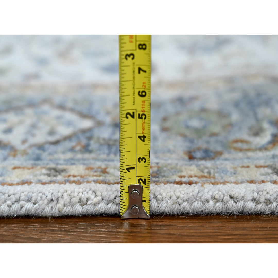 4'0" x 5'9" New Hand Knotted Ivory Wool Rectangle Oriental Rug - MOA10210193