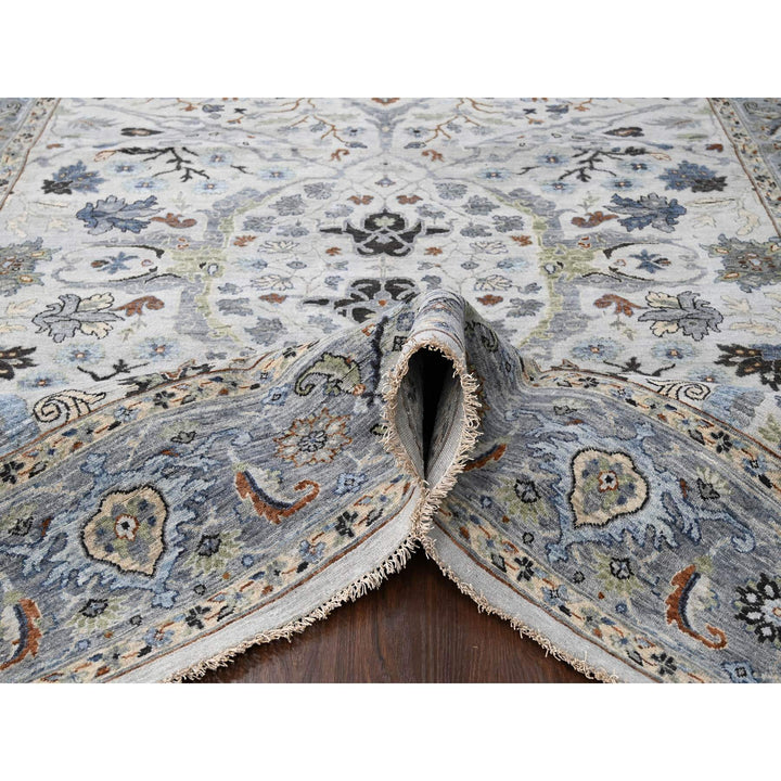8'0" x 9'10" New Hand Knotted Ivory Wool Rectangle Oriental Rug - MOA10210194