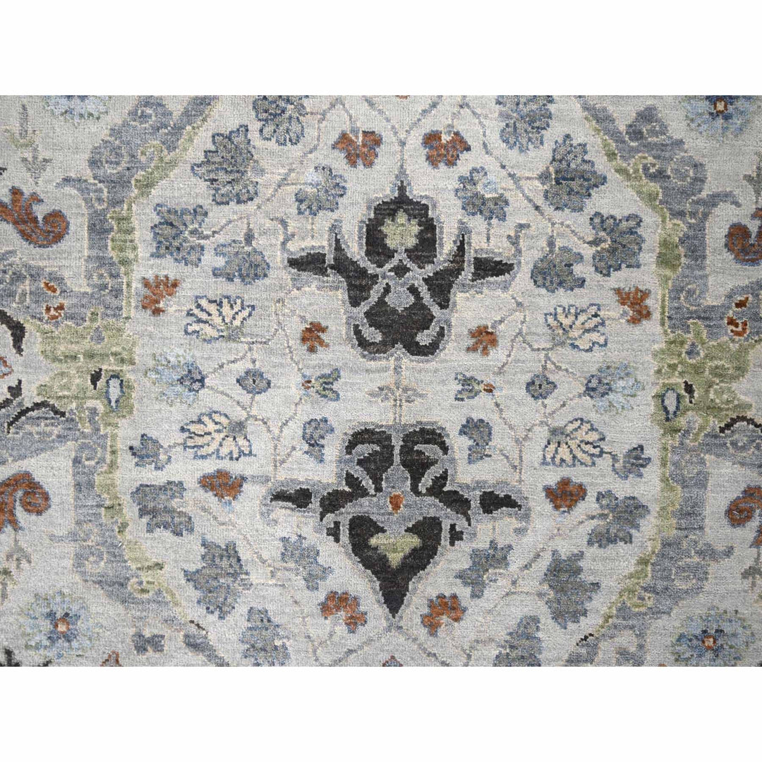 8'0" x 9'10" New Hand Knotted Ivory Wool Rectangle Oriental Rug - MOA10210194
