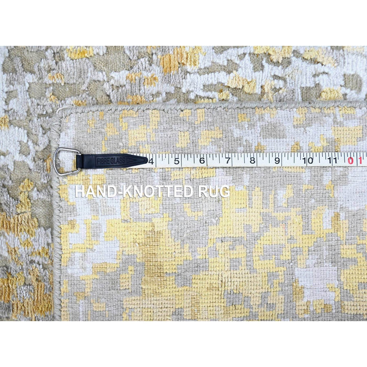 2'6" x 6'0" New Hand Knotted Beige Wool & Silk Runner Oriental Rug - MOA10210197