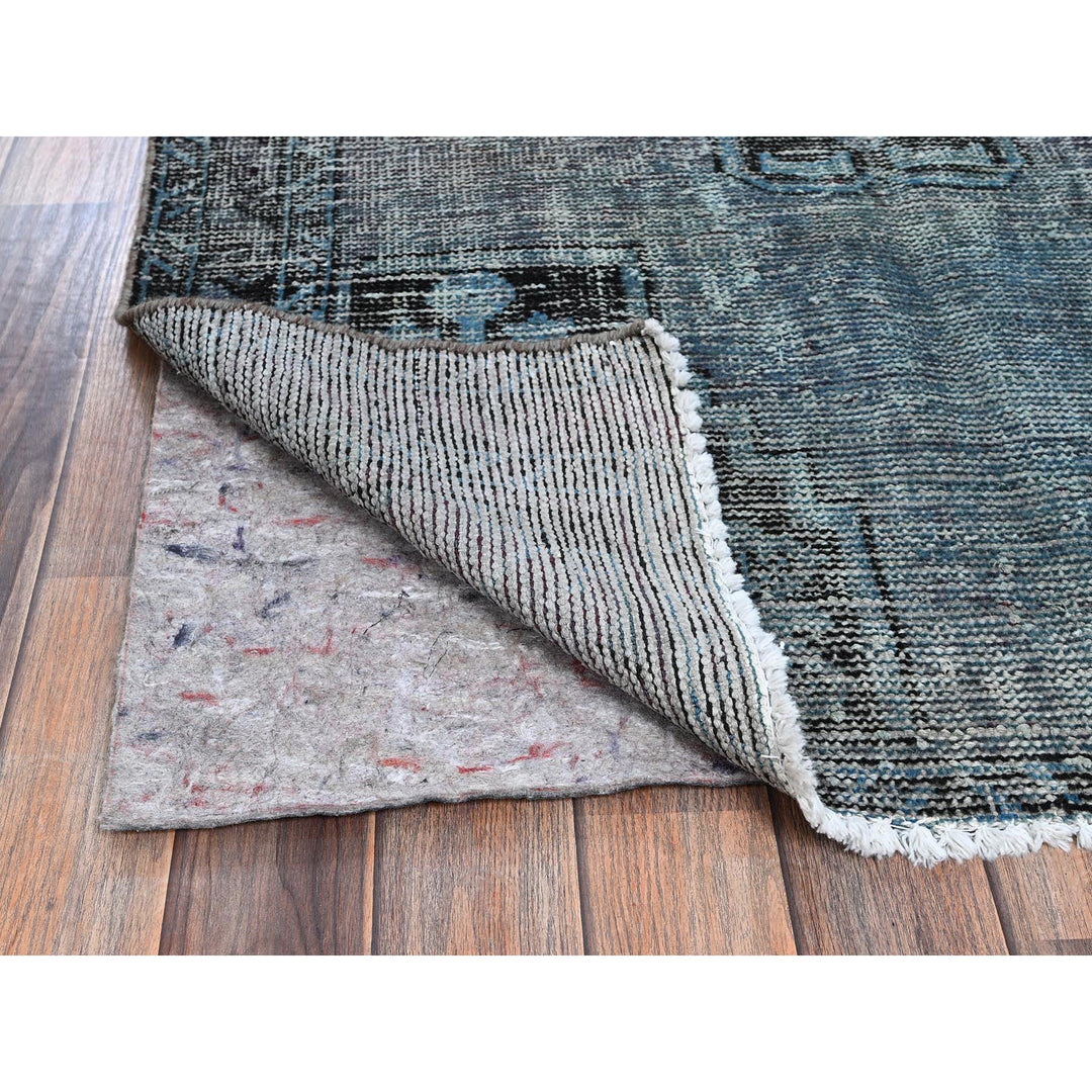 3'6" x 5'9" Vintage Hand Knotted Grey Wool Rectangle Oriental Rug - MOA1021019