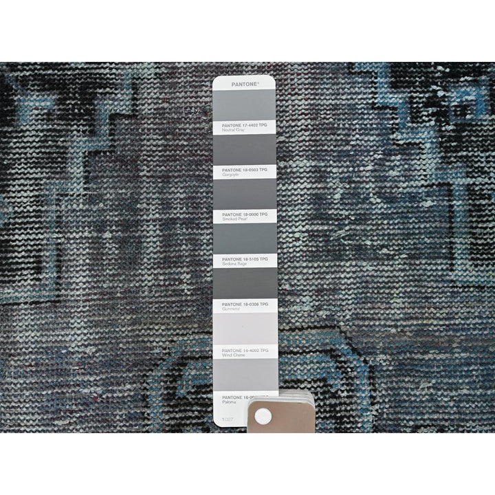 3'6" x 5'9" Vintage Hand Knotted Grey Wool Rectangle Oriental Rug - MOA1021019