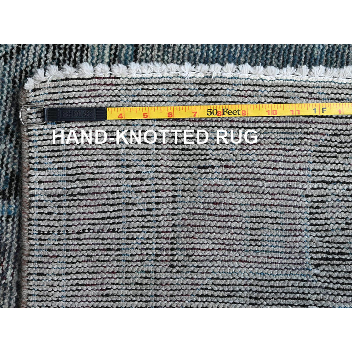 3'6" x 5'9" Vintage Hand Knotted Grey Wool Rectangle Oriental Rug - MOA1021019
