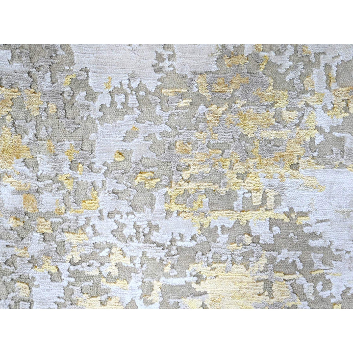 7'9" x 7'9" New Hand Knotted Beige Wool & Silk Round Oriental Rug - MOA10210202
