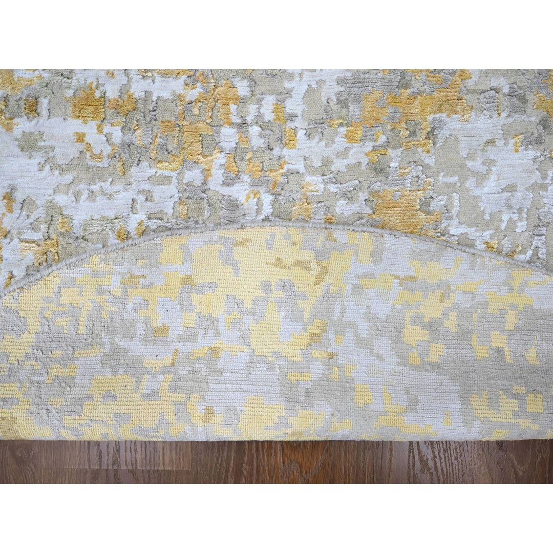 6'0" x 6'0" New Hand Knotted Beige Wool & Silk Round Oriental Rug - MOA10210203