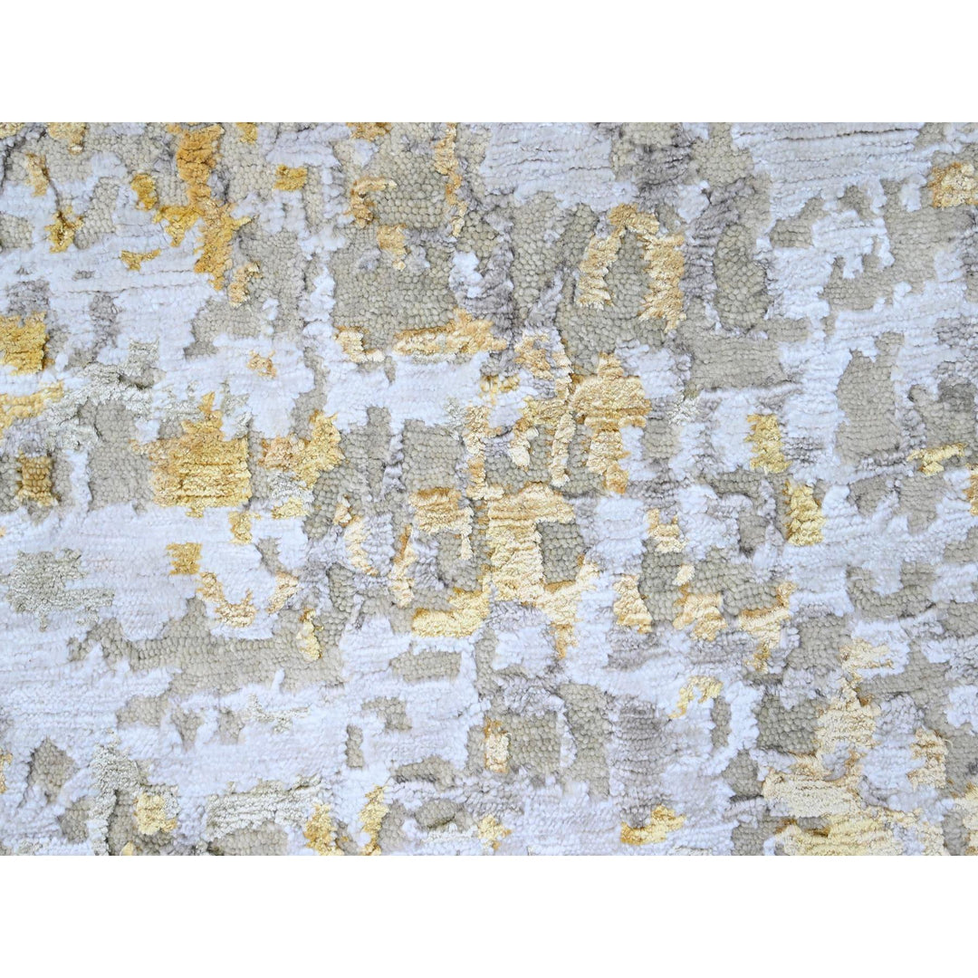 6'0" x 6'0" New Hand Knotted Beige Wool & Silk Round Oriental Rug - MOA10210203